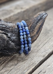 Blå Kvarts, armband 6mm runda pärlor