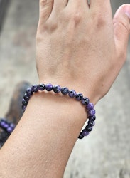 Charoit, armband 6mm runda pärlor