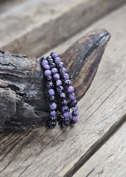 Charoit, armband 6mm runda pärlor