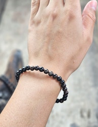 Biotit (Mica), armband 6mm runda pärlor