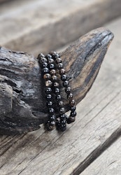 Biotit (Mica), armband 6mm runda pärlor