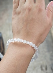 Bergkristall, armband 6mm runda pärlor