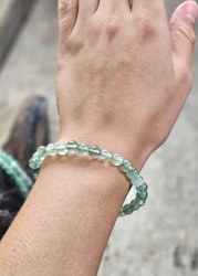 Grön Fluorit, armband 6mm runda pärlor