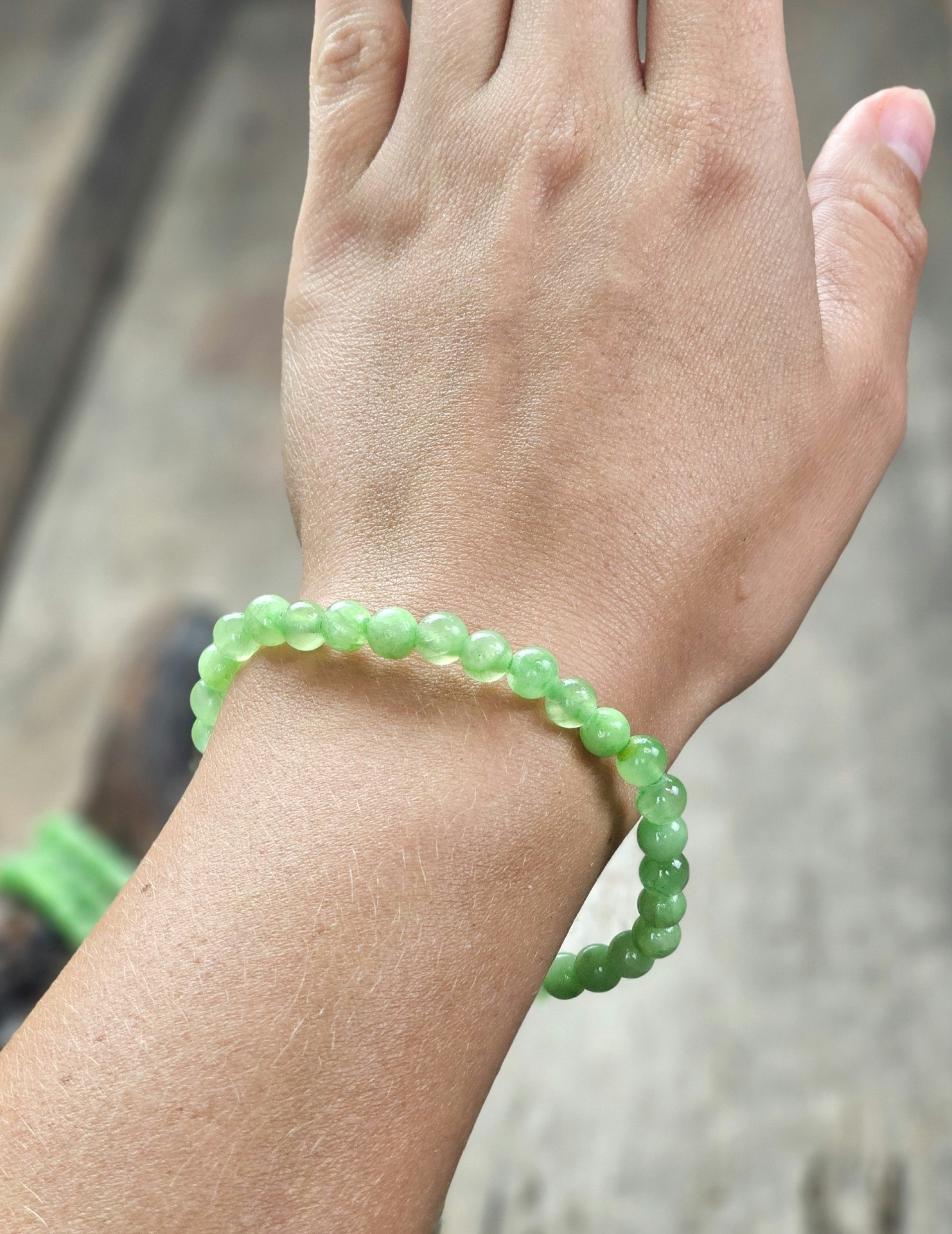 Grön Kalcit, armband 6mm runda pärlor