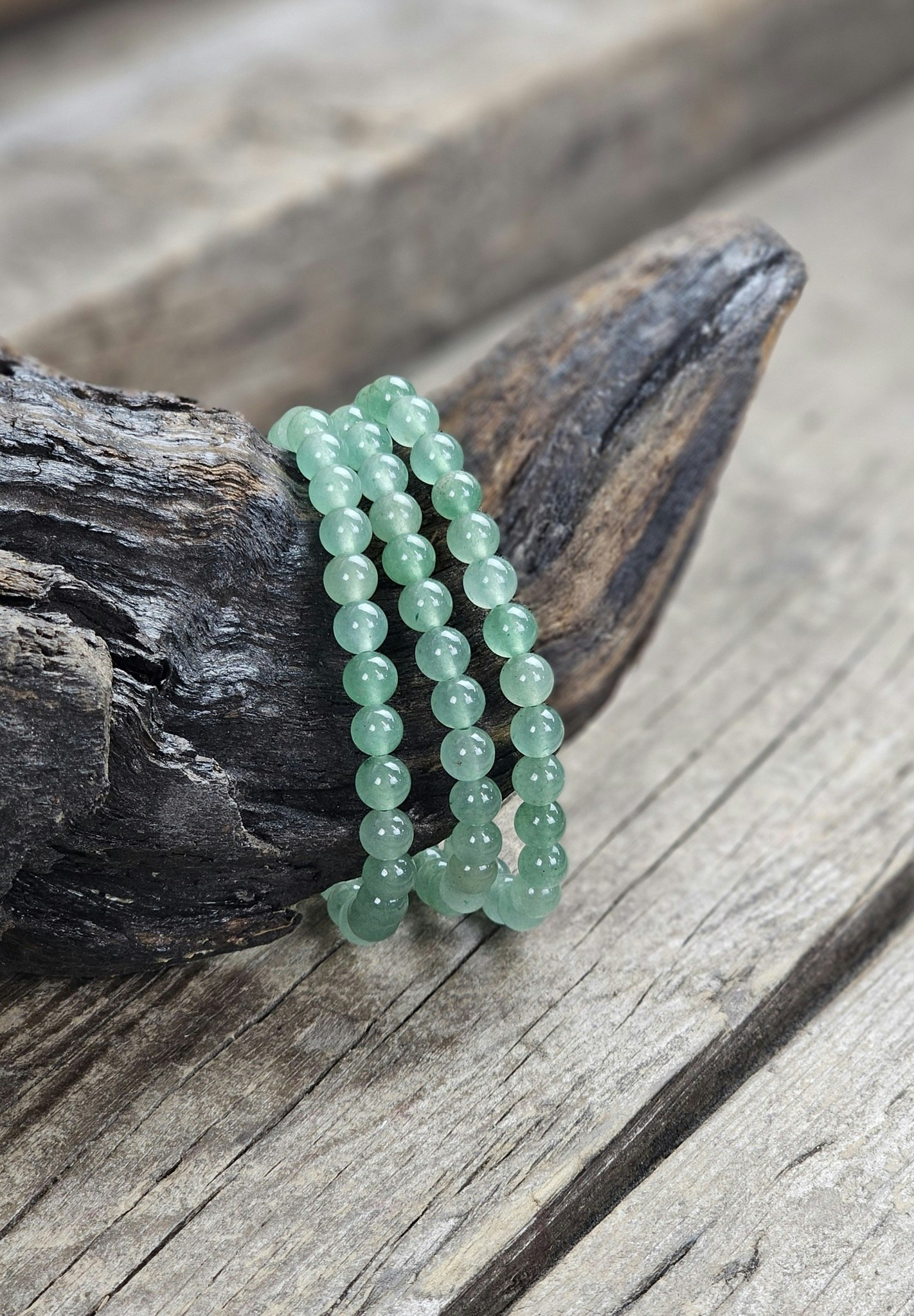 Grön Aventurin, armband 6mm runda pärlor