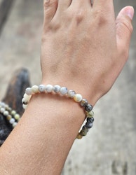 Dendrit Opal, armband 6mm runda pärlor
