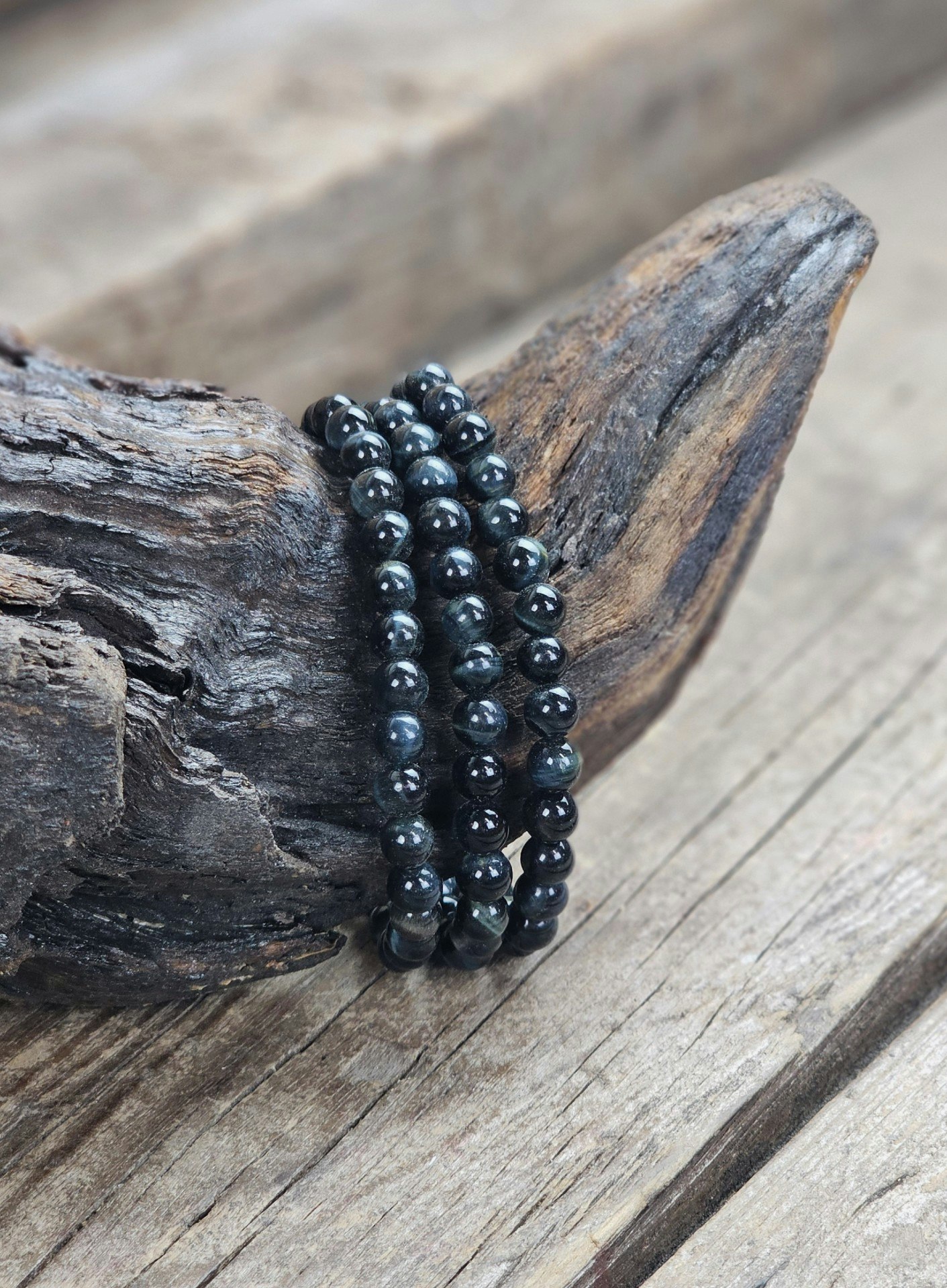 Falköga extra, armband 6mm runda pärlor