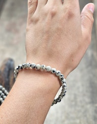Dalmatinerjaspis, armband 6mm runda pärlor