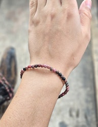 Rodonit, armband 4mm runda pärlor