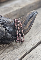 Rodonit, armband 4mm runda pärlor