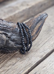 Lavasten, armband 4mm runda pärlor