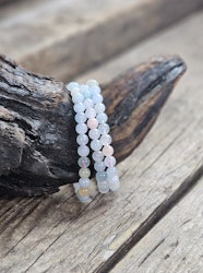 Morganit (Beryll mix), armband 6mm runda pärlor