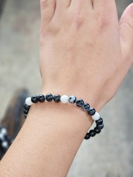 Zebrajaspis, armband 6mm runda pärlor
