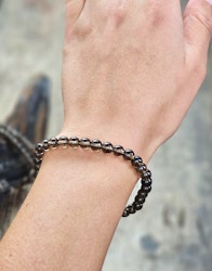 Rökkvarts, armband 6mm runda pärlor