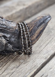 Rökkvarts, armband 6mm runda pärlor