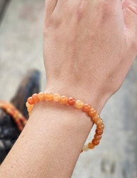 Orange Aventurin, armband 6mm runda pärlor