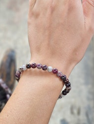 Rubellit, armband 6mm runda pärlor