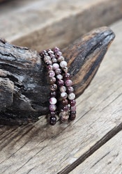 Rubellit, armband 6mm runda pärlor