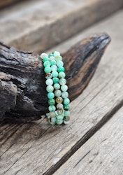 Krysopras, armband 6mm runda pärlor