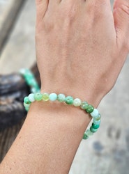 Krysopras, armband 6mm runda pärlor