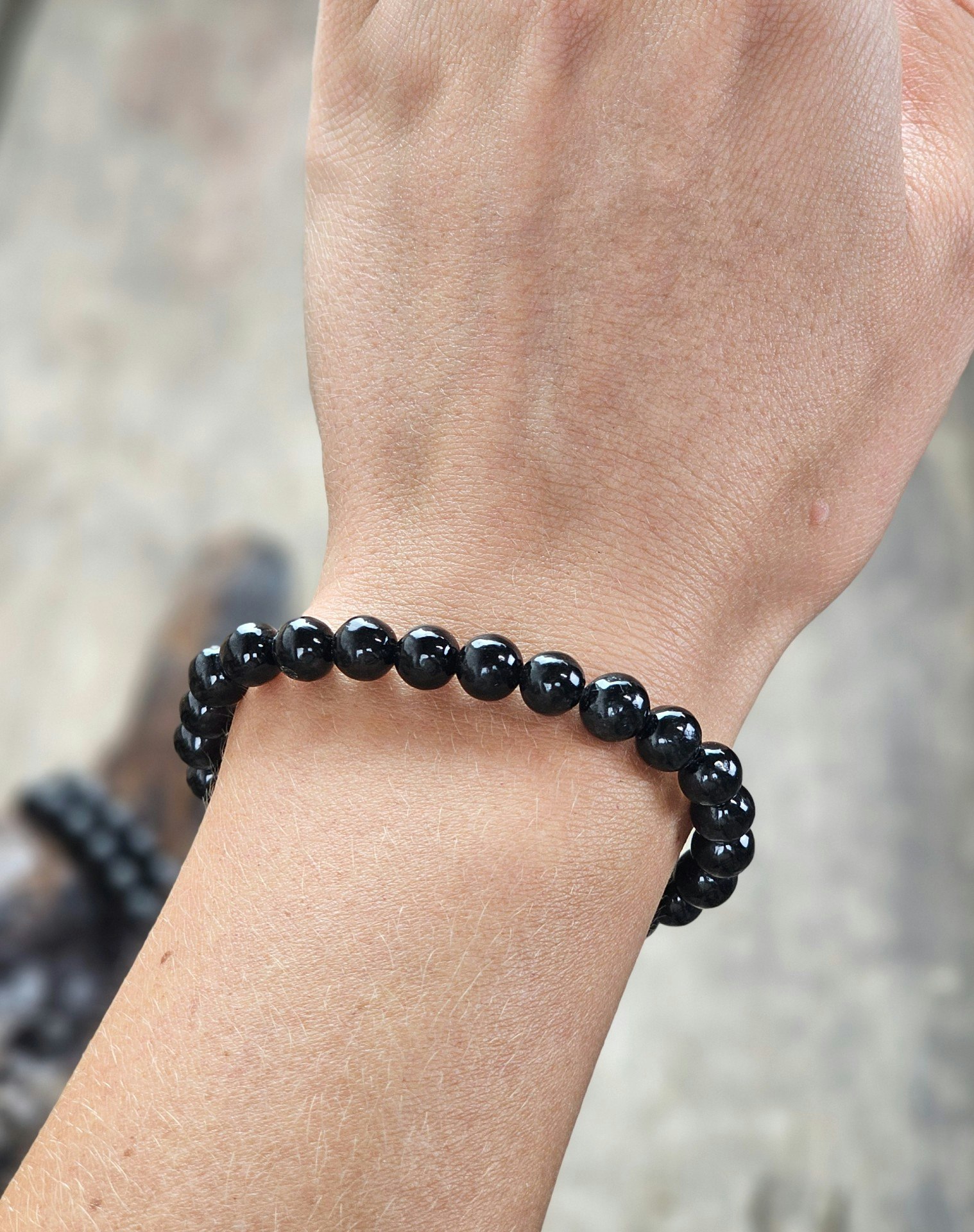 Hypersten, armband 6mm runda pärlor