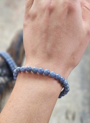 Tanzanit, armband 6mm runda pärlor