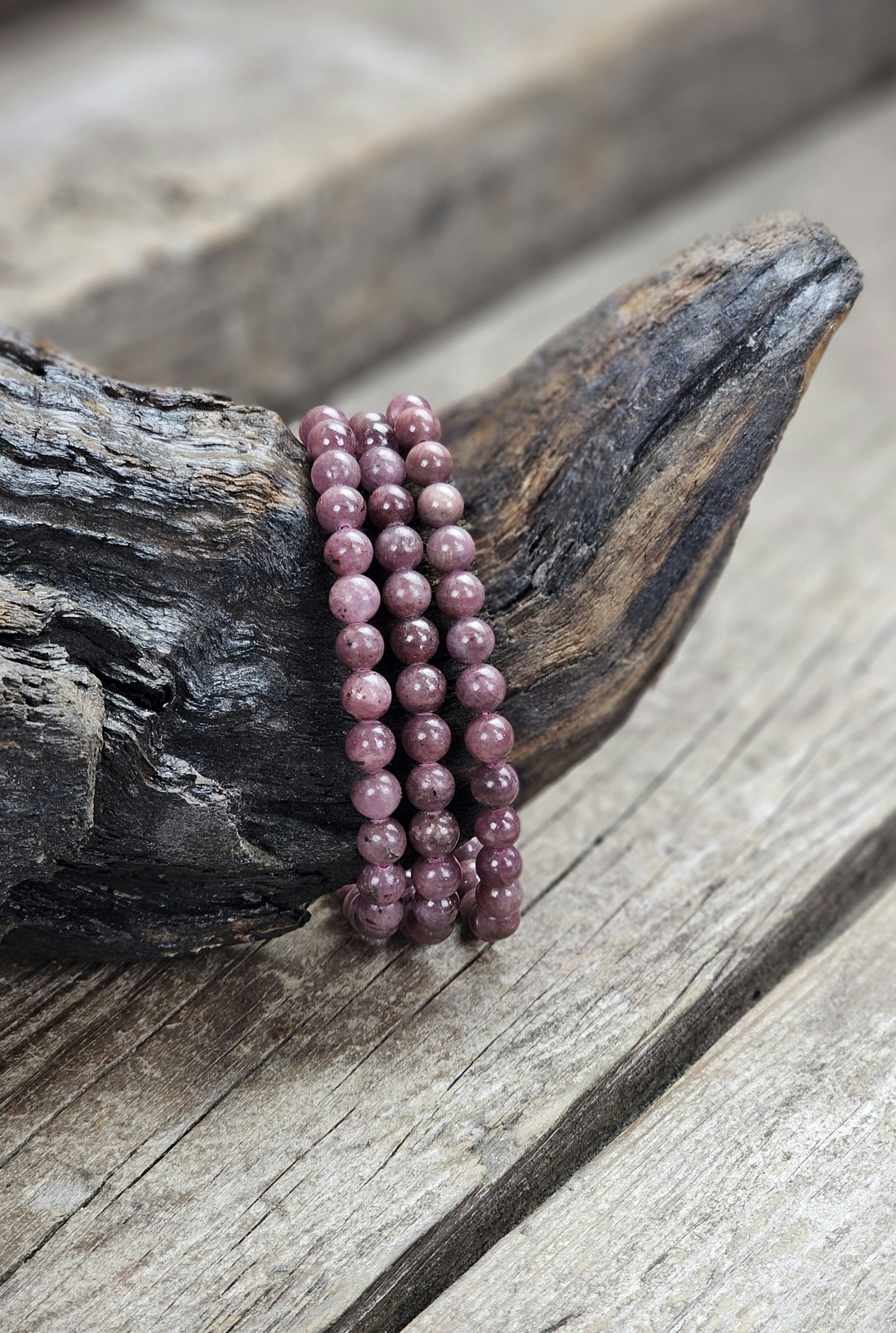 Rubin, armband 6mm runda pärlor