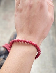 Thulit extra, armband 6mm runda pärlor
