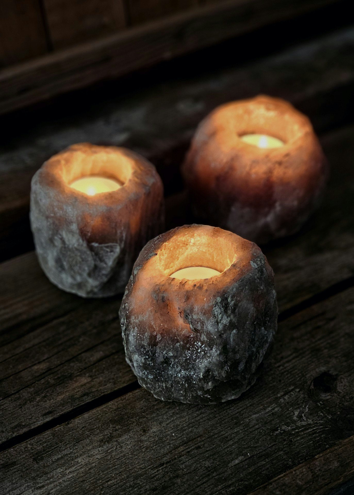 Himalaya Saltkristall, ljuslykta svart