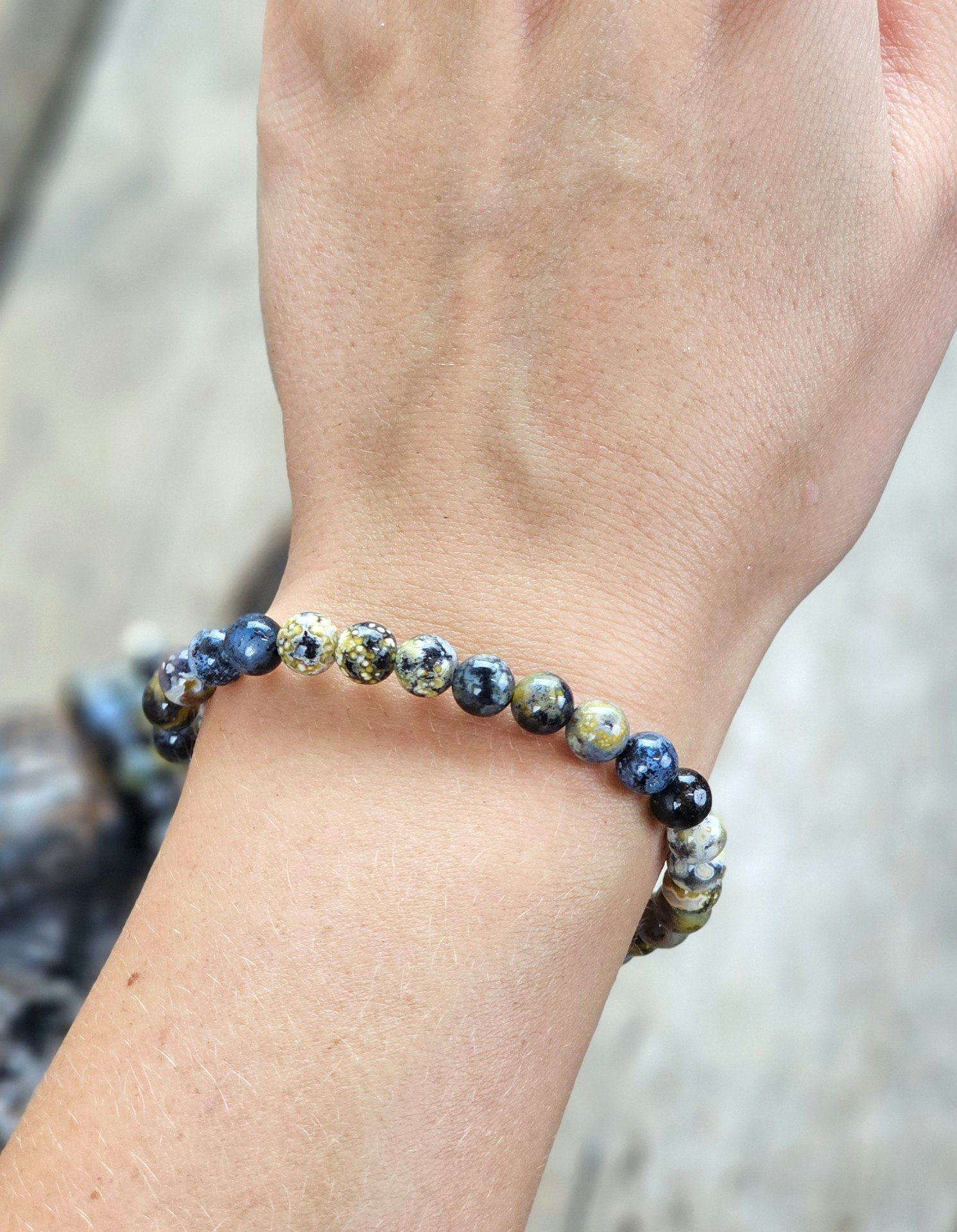 Oceanjaspis extra #2, armband 6mm runda pärlor