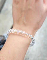 Bergkristall extra klar, armband 6mm runda pärlor