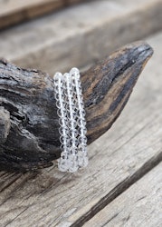 Bergkristall extra klar, armband 6mm runda pärlor