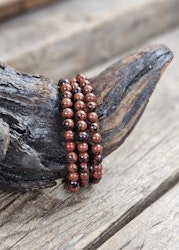 Mahogny Obsidian, armband 6mm runda pärlor