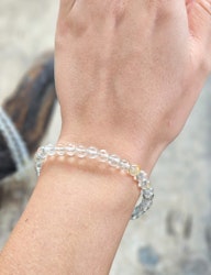 Topas, armband 6mm runda pärlor