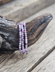 Lepidolit, armband 4mm runda pärlor
