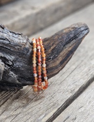 Karneol, armband 4mm runda pärlor