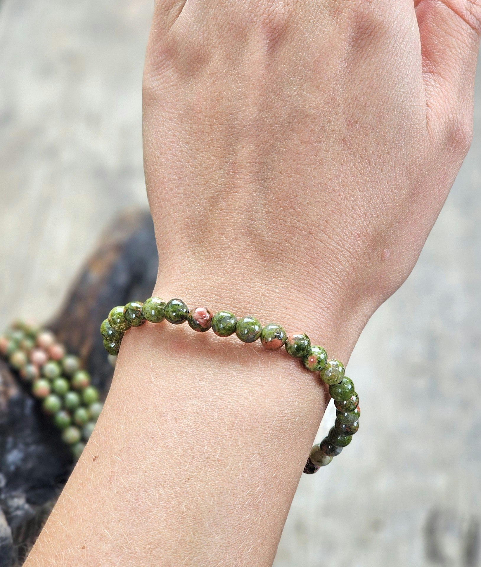 Unakit, armband 6mm runda pärlor