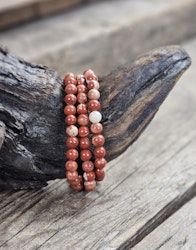 Breccijaspis, armband 6mm runda pärlor