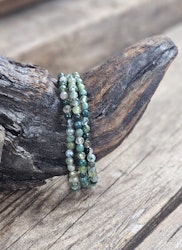 Mossagat, armband 4mm facetterade pärlor