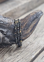Falköga, armband 4mm facetterade pärlor