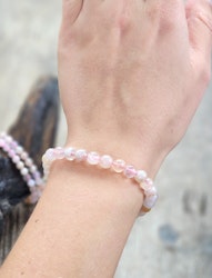 Blomsteragat, armband 6mm runda pärlor