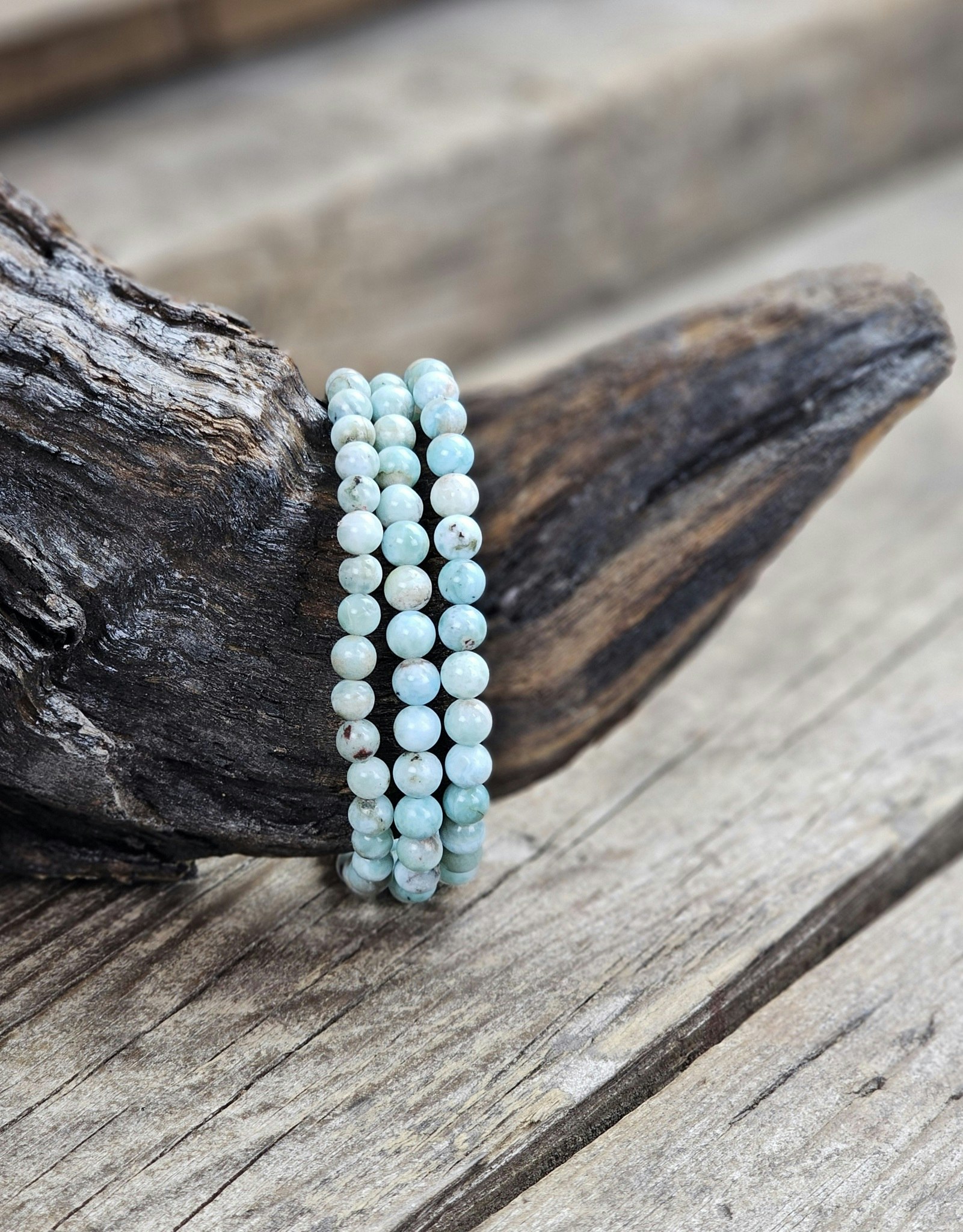 Larimar, armband 5-6mm runda pärlor