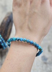 Blå Opal (Andenopal), armband 6mm runda pärlor