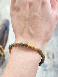 Polykromjaspis ljus, armband 6mm runda pärlor
