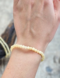 Gul kalcit, armband 4mm runda pärlor