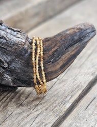 Gul Cognac Turmalin, armband 3mm facetterade pärlor