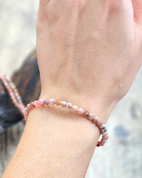 Rodokrosit, armband 4mm facetterade pärlor