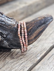 Rodokrosit, armband 4mm facetterade pärlor