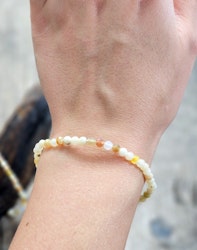 Fire Opal (Eldopal), armband 4mm facetterade pärlor
