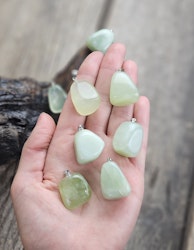 New Jade trumlad, silverpläterat hänge